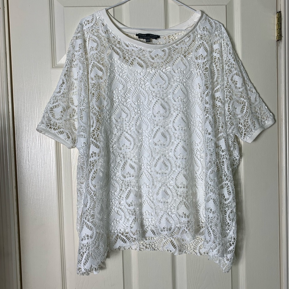 Nicole Benisti | Lace Overlay Cami Lined Top - XS